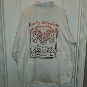 Genuine Harley Davidson Long-sleeve Cotton Western Shirt - XL
